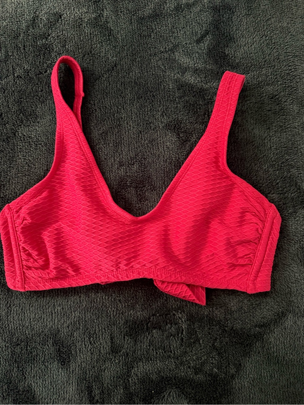 Red Wireless Textured Bralette - Women Intimates & Sleepwear